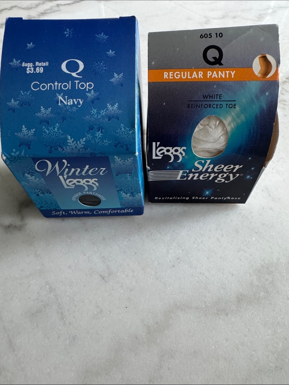 Leggs Sheer Energy & Winter Leggs Pantyhose Boxes - Navy & White